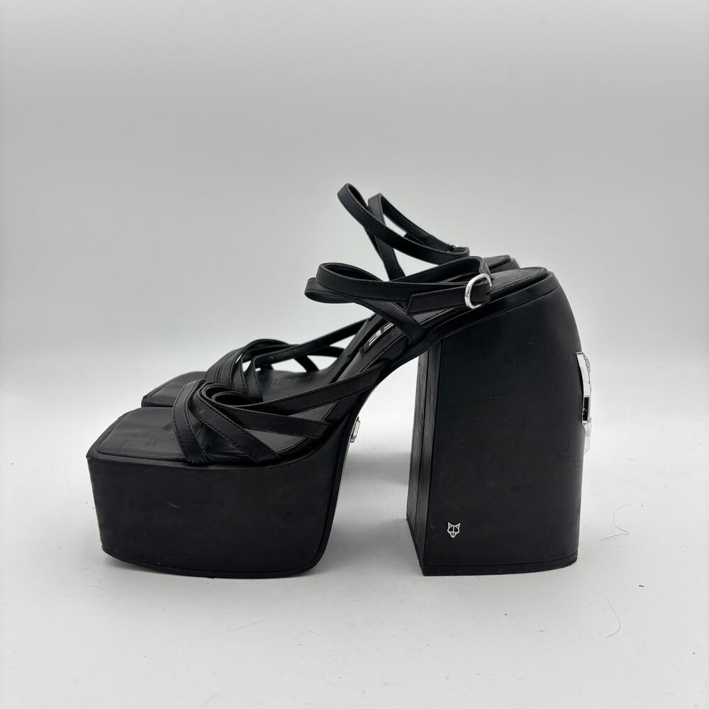 Naked Wolfe Jada Leather Platform Sandals Heels Women's 9 Y2K Brat - Picture 5 of 12
